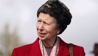 Princess Anne serves 80s fashion with structured shoulder pads and suede boots