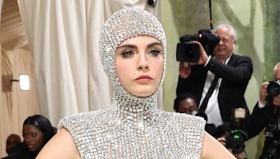 Cara Delevingne Is Covered in Diamonds With Hooded Met Gala Outfit