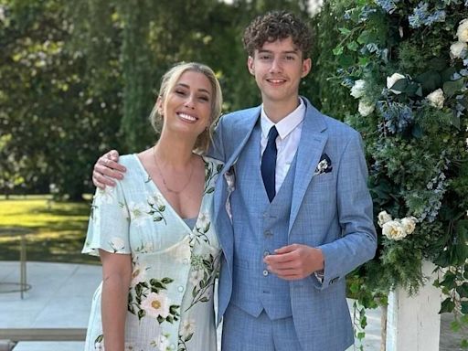 Stacey Solomon dwarfed by her dapper son, 16, as he heads to prom