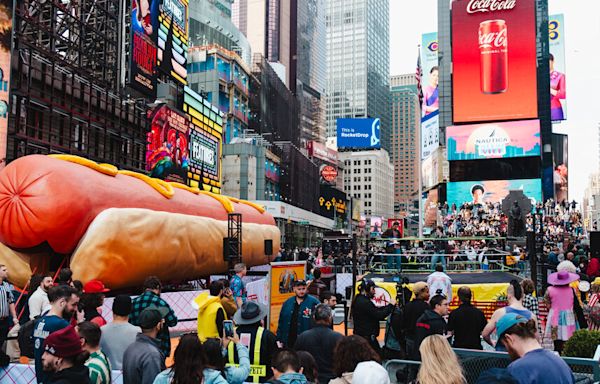 They Put a 65-Foot Hot Dog in Times Square, and It’s a Blast
