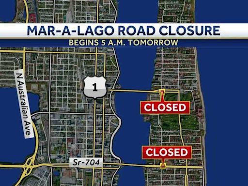 Road closure near Mar-a-Lago extended in Palm Beach