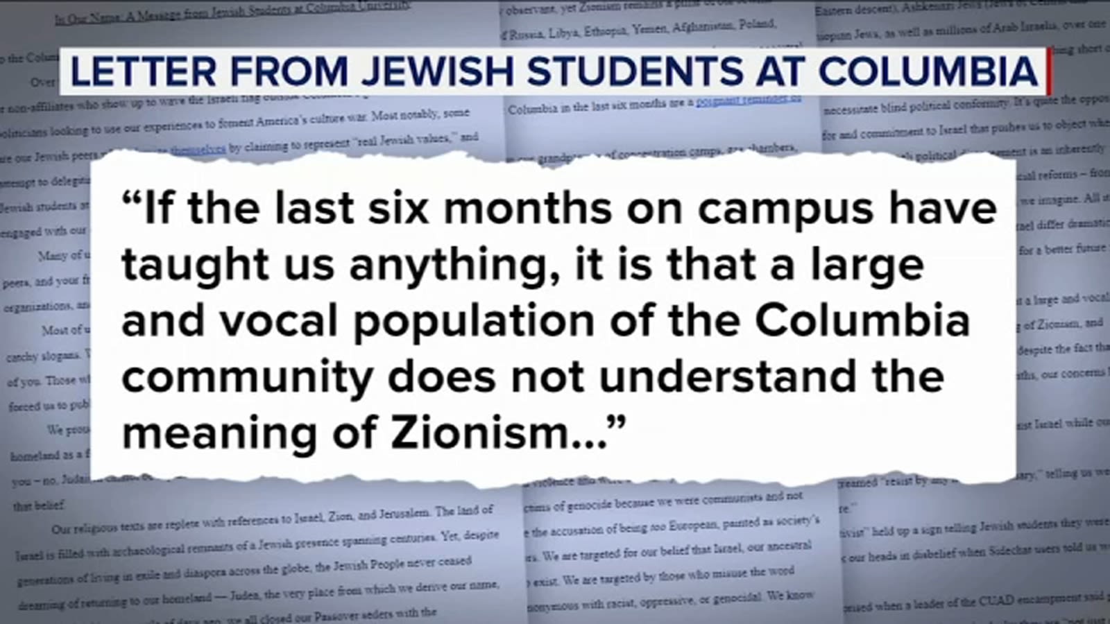 Jewish students at Columbia University pen letter about pro-Palestinian campus protests