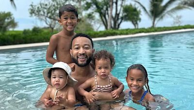 John Legend Cools Down in the Pool with His 'Babies' During Mexico Family Vacation