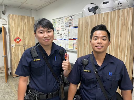 老翁蹲坐關渡橋護欄外 淡水警熊抱化解危機