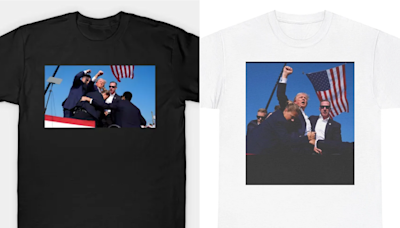 Trump shooting souvenir T-shirts already on sale after assassination attempt