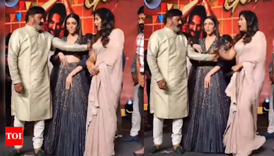 Balakrishna pushes actress Anjali at 'Gangs of Godavari' pre-release event; video goes viral | - Times of India