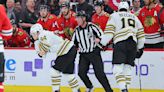 Bruins' Jakub Lauko shares gnarly photo after taking skate to face