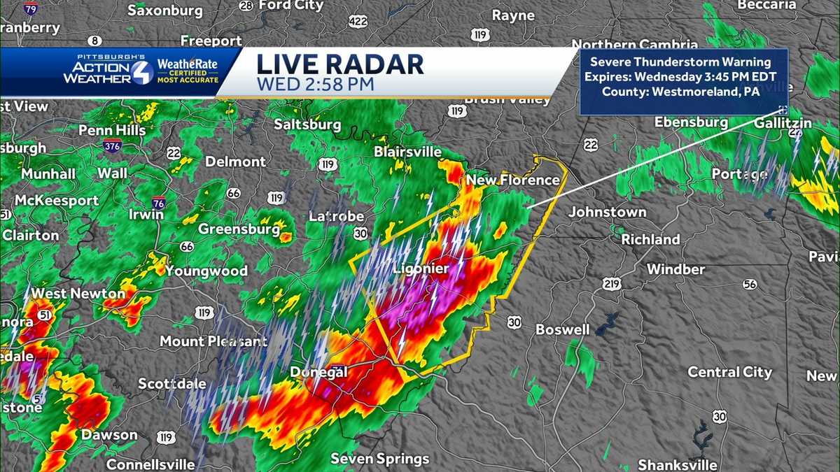 Impact Day: Severe thunderstorm warning issued for eastern Westmoreland County