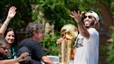 Celtics celebrate 18th NBA title, show off championship banner during duck boat parade in Boston