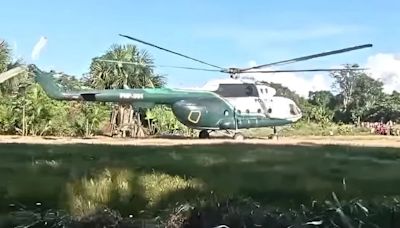 Helicóptero de la PNP no pudo despegar y cayó al suelo por fallas mecánicas en Loreto