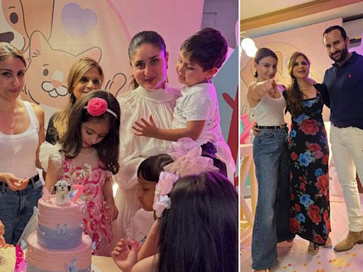 Kareena Kapoor Khan and Saif Ali Khan bring their kids Jeh, Taimur to Inaaya Kemmu’s birthday party; photos inside