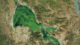 Striking before-and-after photos show California's famed Clear Lake turn bright green