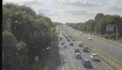 M4 blocked by crash with slow traffic building