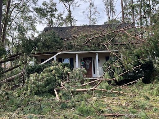 Georgia family hunkered down with their dog in a bathtub as Helene sent trees crashing through their house