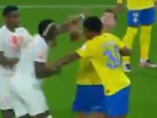 Shock moment ex-Rangers star sent off for swinging PUNCH at opponent after making history with latest wondergoal