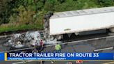 Tractor-trailer catches fire along Route 33 North