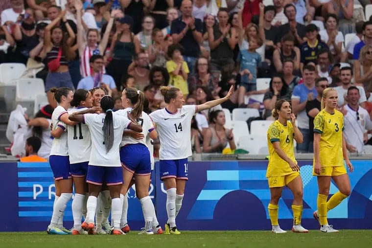 U.S. women’s soccer team finishes Olympics group stage sweep with 2-1 win over Australia