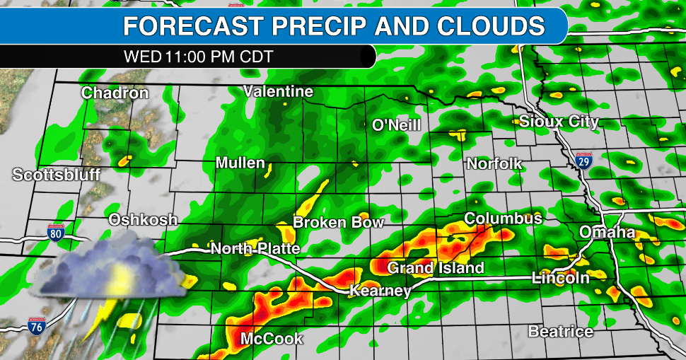 Chance of severe weather continues through Wednesday night in Nebraska and western Iowa. Full details in Meteorologist Matt Holiner's forecast