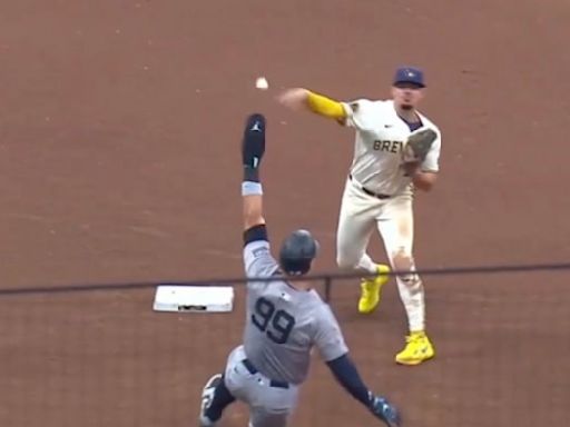 Aaron Judge Defends His Controversial Defensive Slide vs Brewers