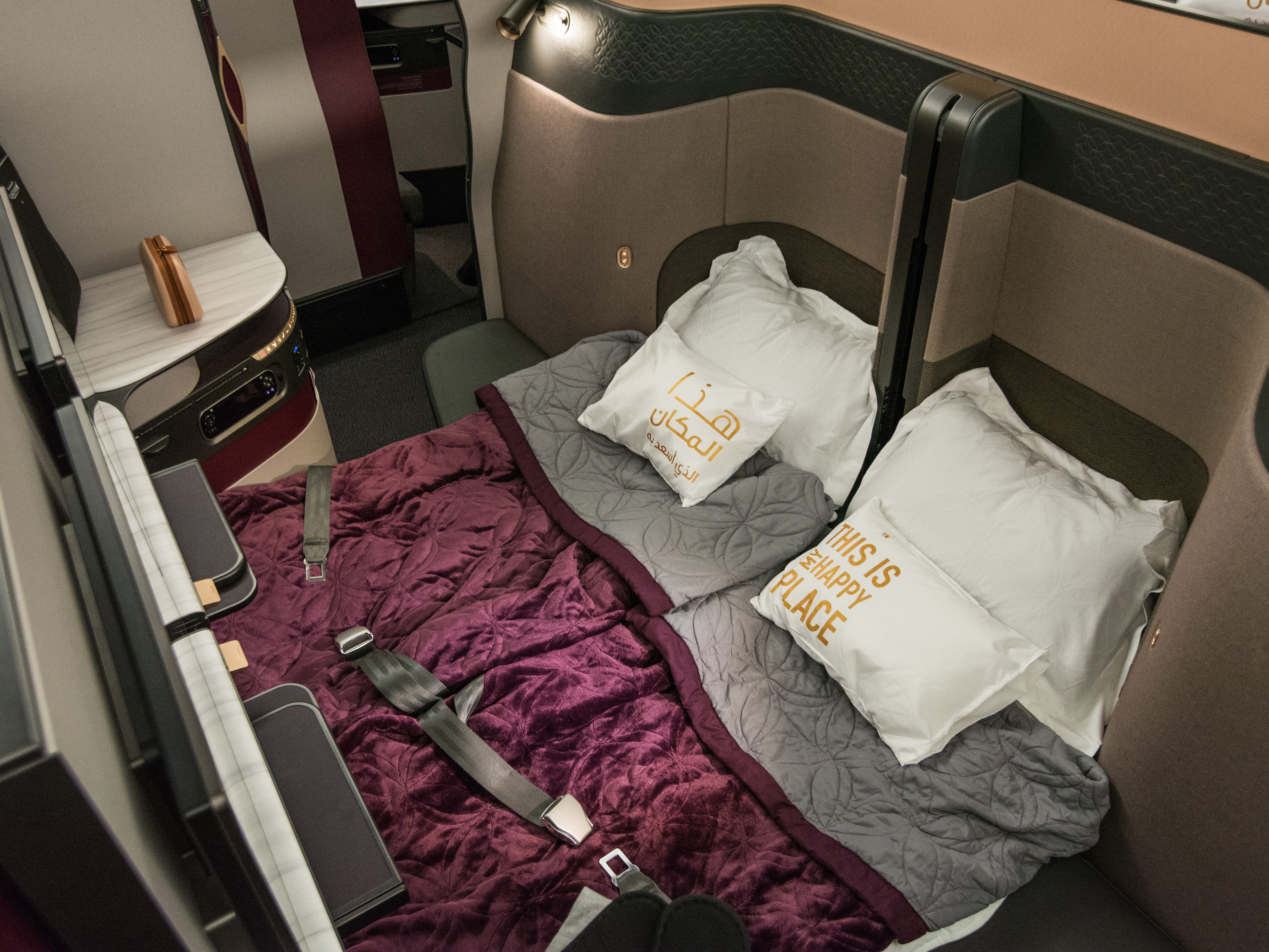 Travelers say Qatar Airways has the best business class, thanks to its QSuite with sliding doors and double beds: See inside