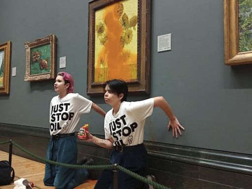 Van Gogh paintings vandalized at a London gallery after 2 activists were sentenced in similar attack