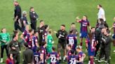 Las jugadoras del Barça se hicieron entrega a sí mismas de las medallas de la Copa de la Reina