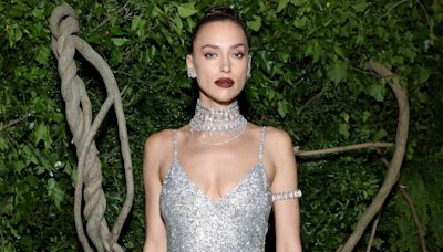 Irina Shayk Dazzles in Silver Gown Covered in 84,000 Swarovski Crystals at the 2024 Met Gala
