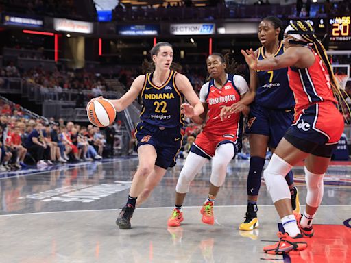 WATCH: Caitlin Clark dishes dazzling behind-the-back pass against Bullets