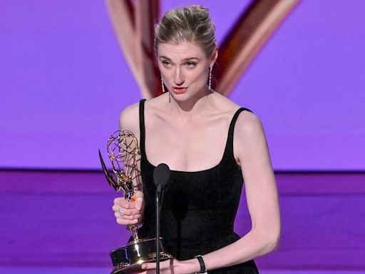 Elizabeth Debicki looks glamorous in a black gown at Emmy Awards