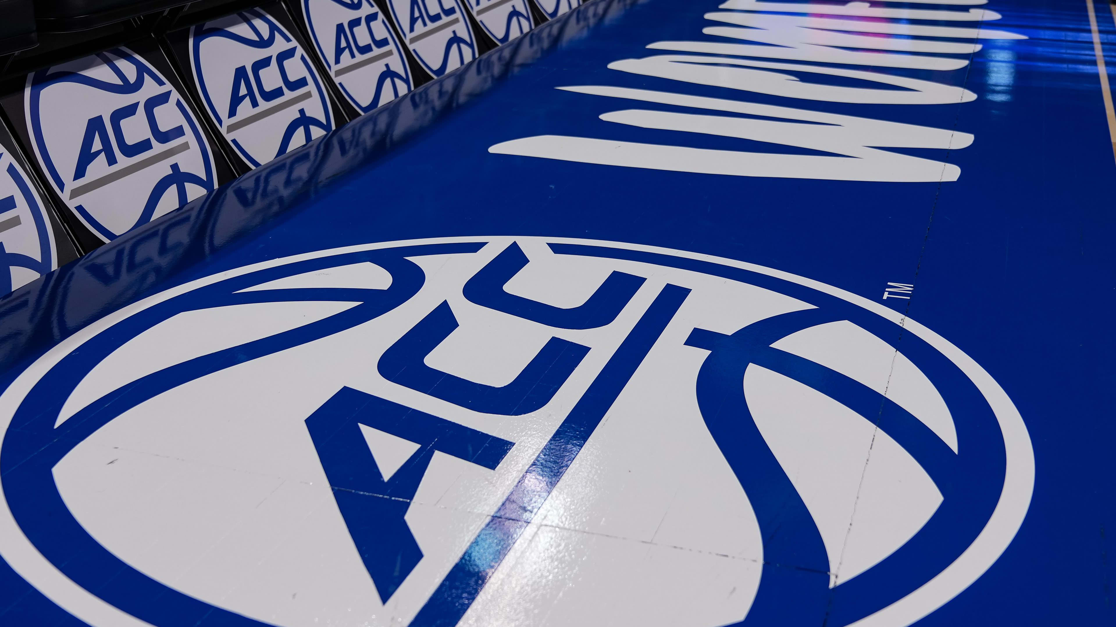 First Look At Stanford's New Basketball Court With ACC Logo