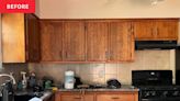 A Drab '70s Kitchen Gets a “Cozy” $1,500 Makeover (The Old Cabinets Look New!)