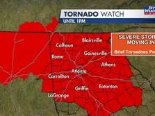 LIVE UPDATES: New tornado watch issued for all of north Georgia until 1 p.m.