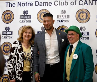 Find out what Notre Dame football coach Marcus Freeman told Massillon crowd Tuesday