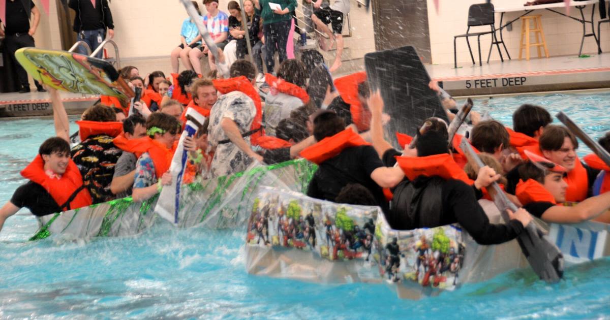 Clarence High School cardboard boat-builder forced to work alone stands out