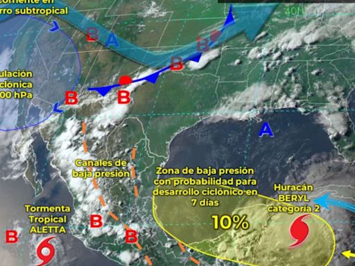 Clima en México este 5 de julio de 2024: 'Beryl' provocará lluvias torrenciales y trombas marinas