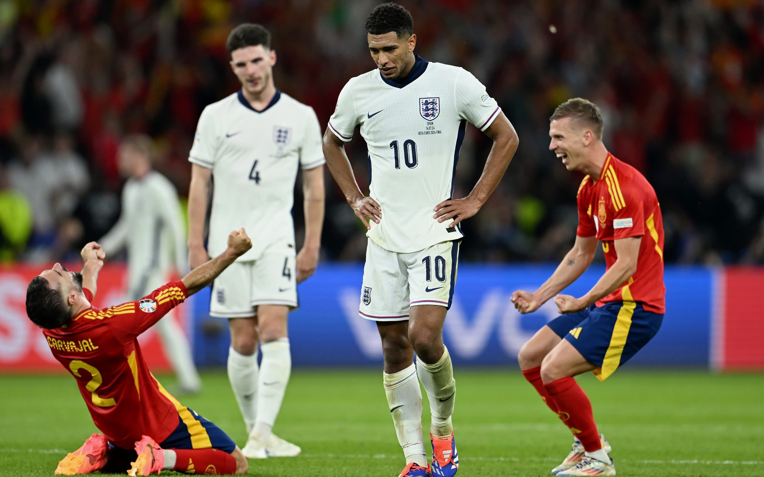 England suffer agonising defeat after Spain score winning goal in dying minutes of Euro 2024 final