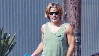 Chris Pine showcases his buff arms as he steps out in Los Angeles