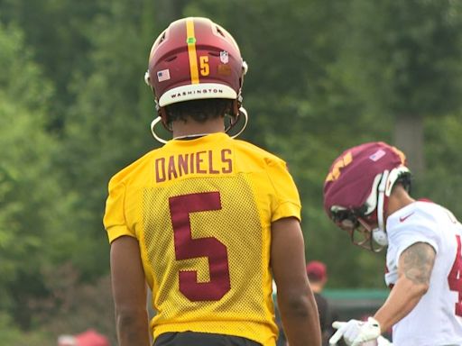 Jayden Daniels speaks for the first time at Commanders Training Camp