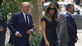 Melania Trump Arrives at Ivana Trump's Memorial Service with Former President