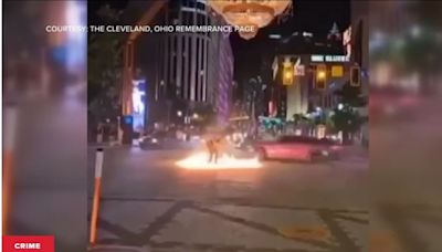 Daredevils spin their wheels under Playhouse Square’s chandelier, blocking traffic and terrifying residents