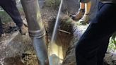 Dog gets trapped in wastewater cleanout pipe 8 feet under Polk County home