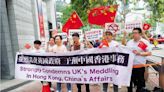 ﻿市民團體英領館抗議 譴責干涉中國內政