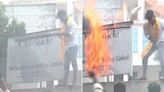 Video: TDP Goons Vandalise Media House Office In Andhra's Vishakapatnam, Torch Poster