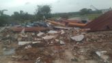 Indoor stadium razed to ground in Punganur town of Chittoor district