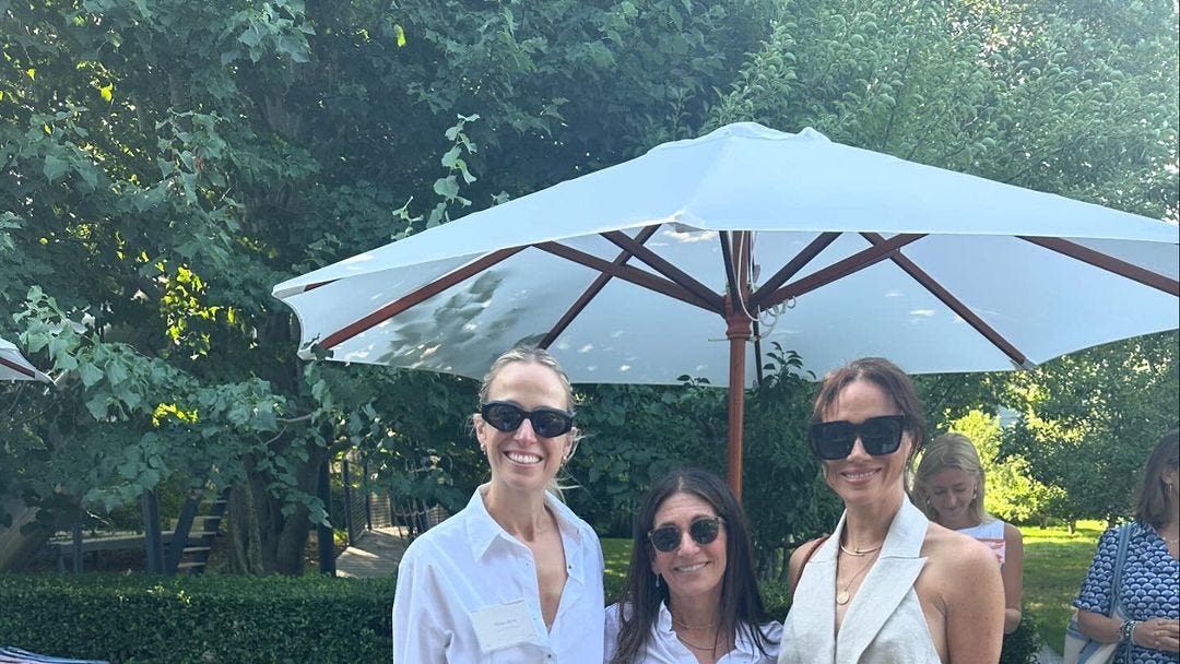 Meghan Markle Wears Linen Set to Hamptons Summit