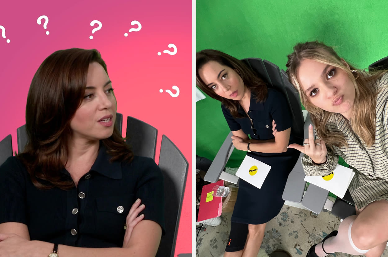 Maisy Stella Had To Explain To Aubrey Plaza How To Take A.5 Selfie In This Millennial And Gen Z Challenge