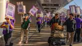 'More work for less money': Protests at LAX, City Hall as thousands walk off the job