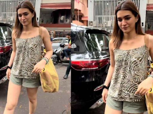 Kriti Sanon elevates her khaki green top and shorts look with high-end Chanel bag