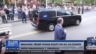 'Lock him up!' NYC jeers at Trump motorcade speeding away after guilty verdict