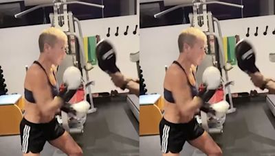 Xuxa Meneghel arrasa em aula de boxe: 'Para começar com tudo'